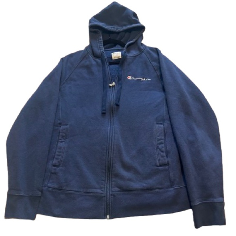 Y2K Style Champion Dark Blue Full-Zip Hoodie